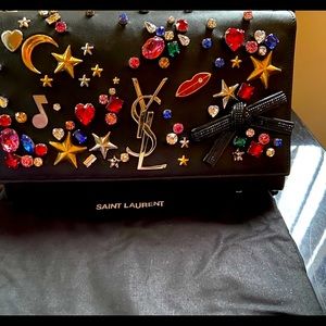 Saint Laurent Embellished Kate Crossbody Clutch